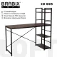 Стол на металлокаркасе BRABIX LOFT CD-005, 1200х520х1200 мм, 3 полки, цвет морёный дуб, 641221 главное фото в маленьком размере
