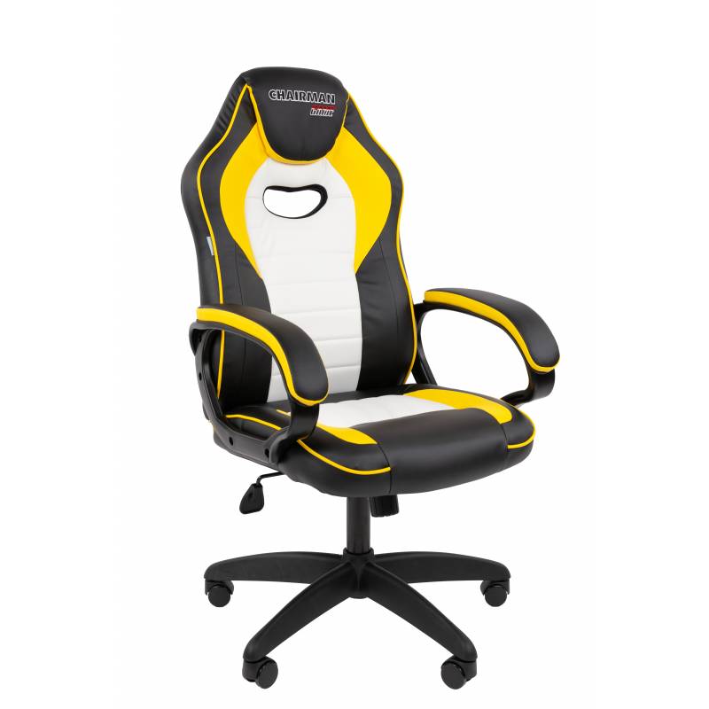 Игровое кресло Chairman Game 16 Россия экокожа черный/желтый/белый главное фото