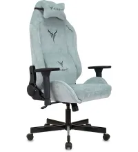 Кресло игровое Knight N1 Fabric серо-голубой Light-28 с подголов. крестов. металл