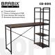 Стол на металлокаркасе BRABIX LOFT CD-005, 1200х520х1200 мм, 3 полки, цвет морёный дуб, 641221 главное фото в маленьком размере